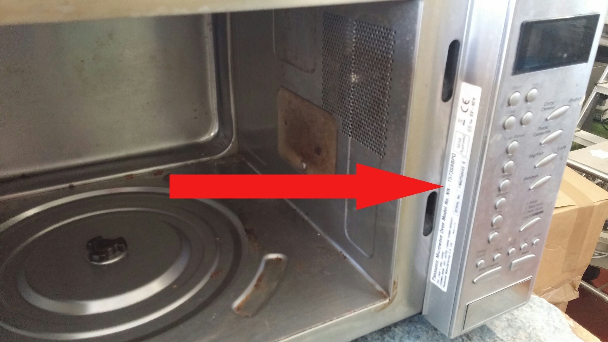 how to find microwave model and serial number