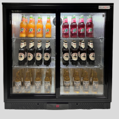 Belmont Black Hinged Double Door Bottle Cooler - BC9007K