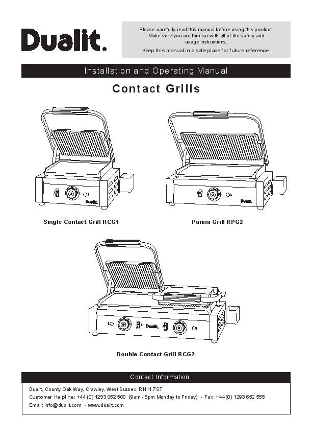 Dualit 96001 Panini/Contact Grill
