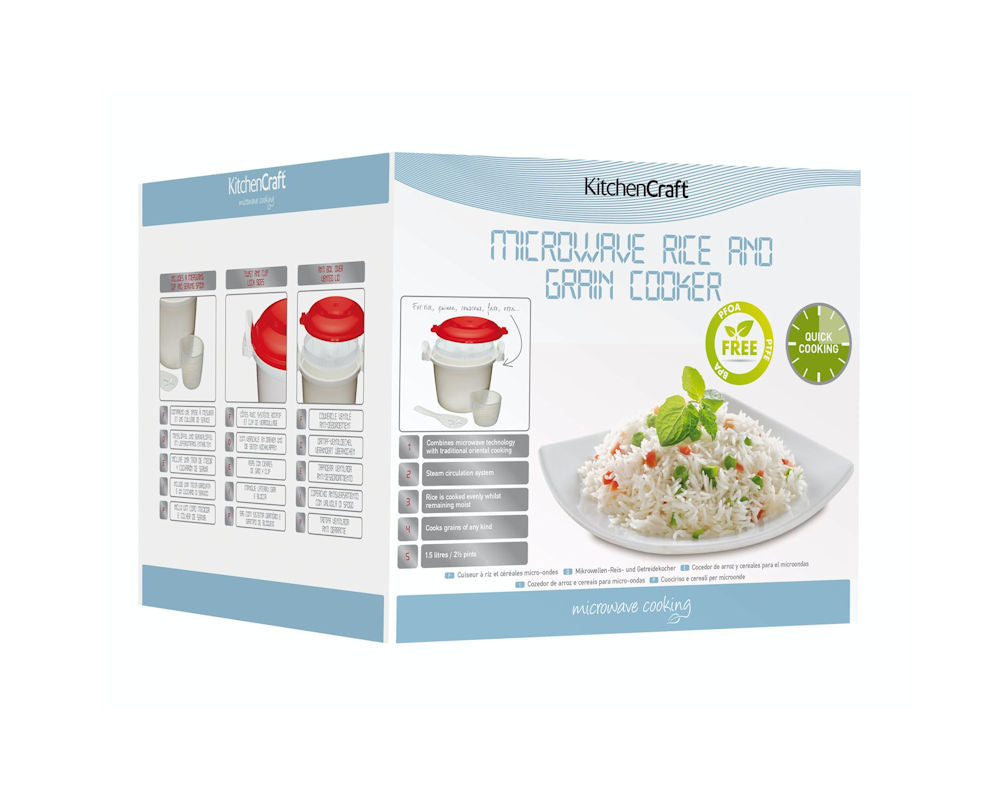 Kitchencraft Microwave Rice Cooker, 1.5 litre - KCRICECOOK