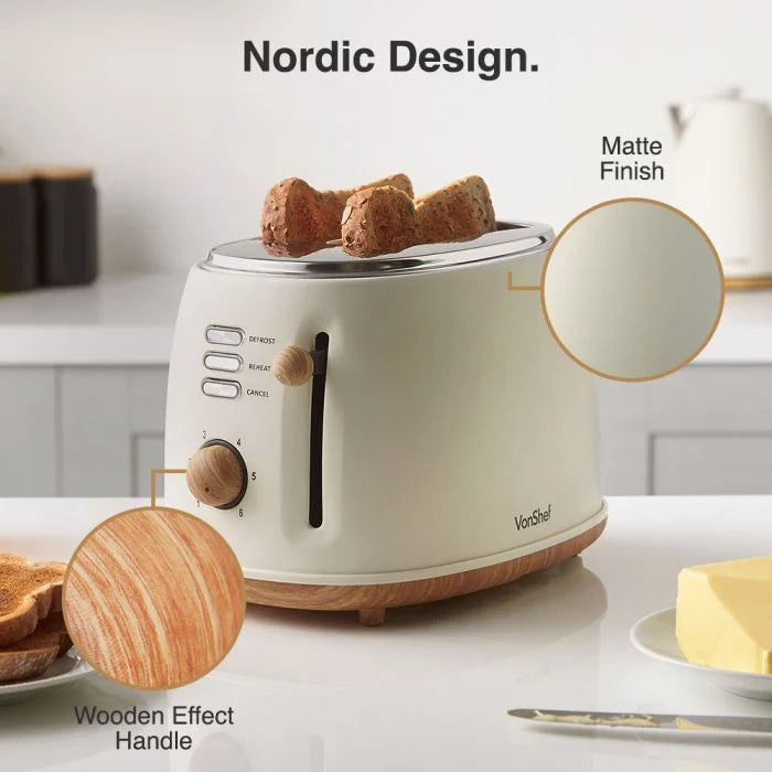Fika Cream Microwave, Kettle & 2 Slice Toaster Set