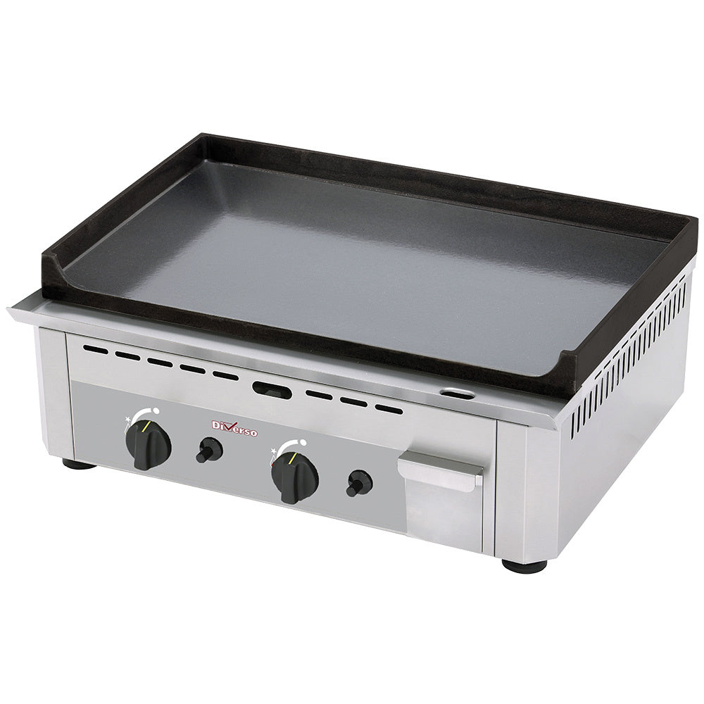 Diverso WR-GP60-SS Gas griddle plate, double, enamelled