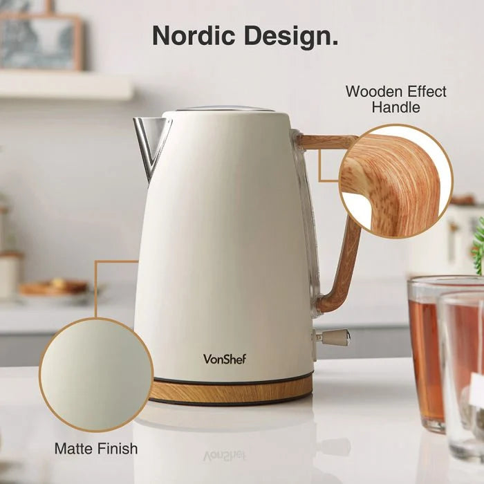 Fika Cream Microwave, Kettle & 2 Slice Toaster Set