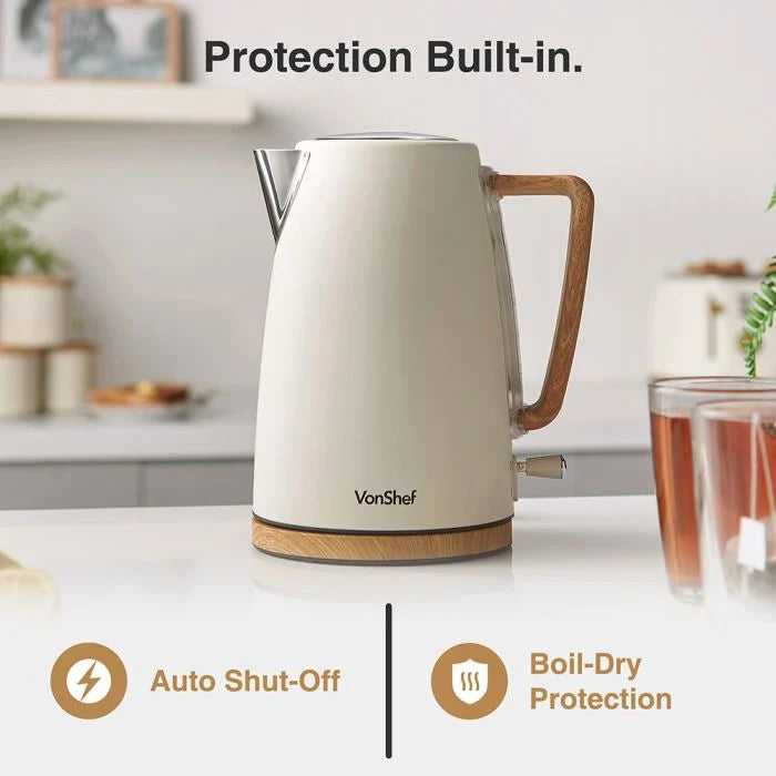 Fika Cream Microwave, Kettle & 2 Slice Toaster Set