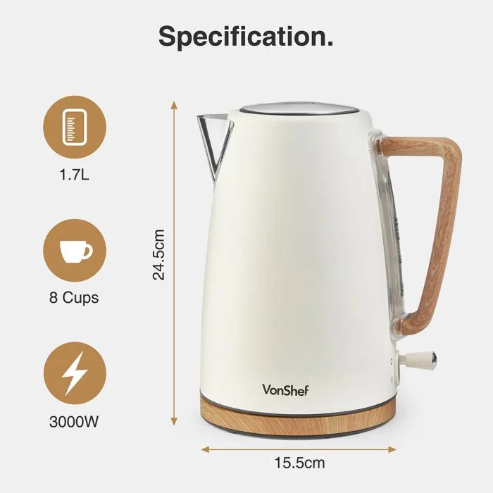 Fika Cream Microwave, Kettle & 2 Slice Toaster Set