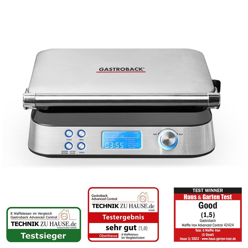 Belgian Waffle Iron (2 waffle capacity) Advanced Control by GASTROBACK - 62424