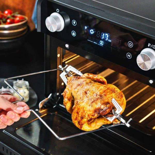Gastroback Design Oven Air Fry & Pizza 62815 5 in 1: Pizza oven, Hot air fryer, mini oven, rotating grill spit and dehydrator