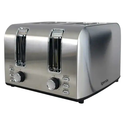 Igenix 4 Slice Toaster Stainless Steel