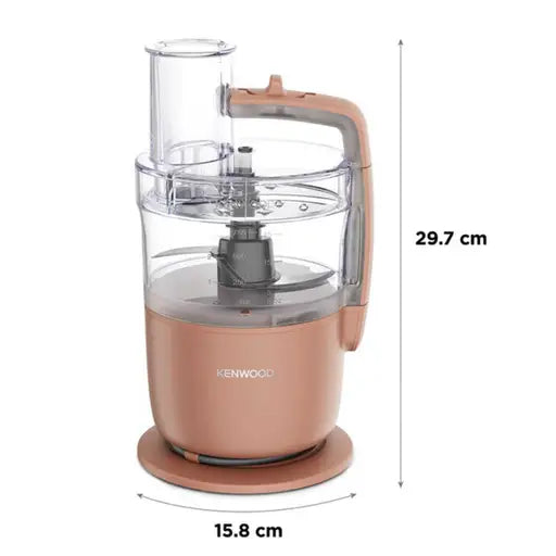 Kenwood 650W 1.3L MultiPro Go Super Compact Food Processor Clay Red - FDP22.130RD