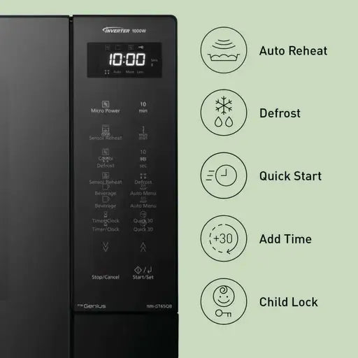 Panasonic 32L 1000W Solo Inverter Microwave Black - NN-ST65QBBPQ