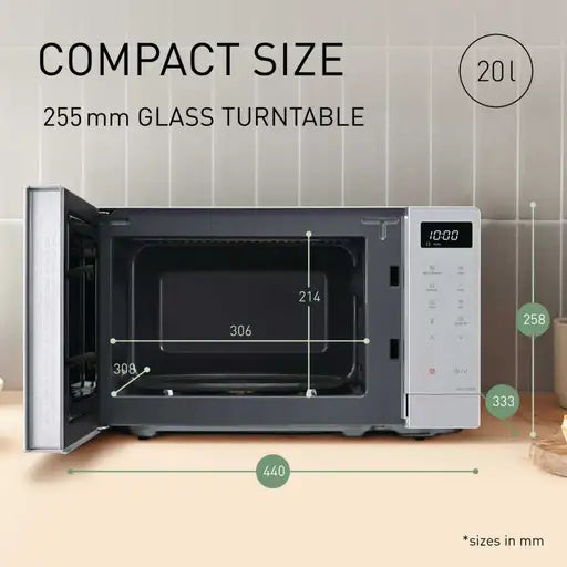 Panasonic 20L 800W Compact Microwave Oven Silver - NNST23QMBPQ