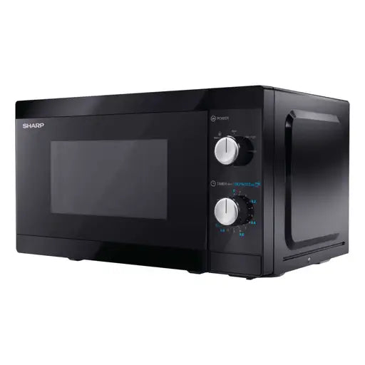 Sharp YC-MS01U-B Compact 20 Litre 800W Manual control Microwave, 5 power levels, defrost function, LED cavity light - Black