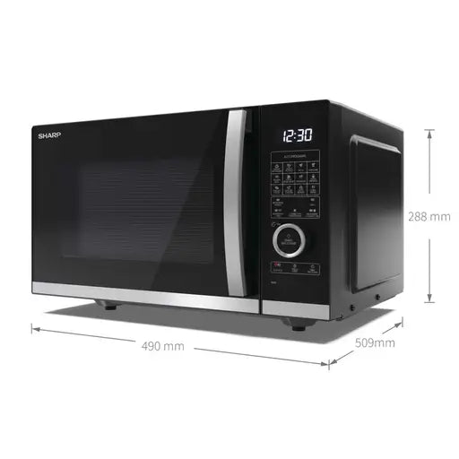 Sharp 25L 900w Combination Flatbed Microwave Oven With Grill Black YC-QC254AU-B