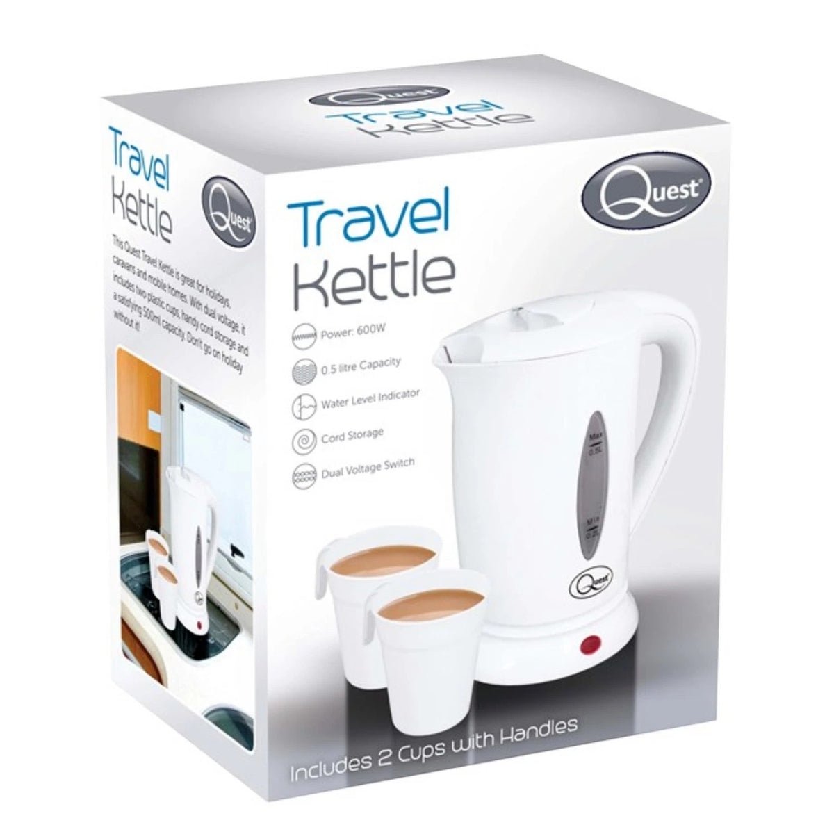 0.5 Litre Lightweight Corded Kettle drawing only 600 watts.