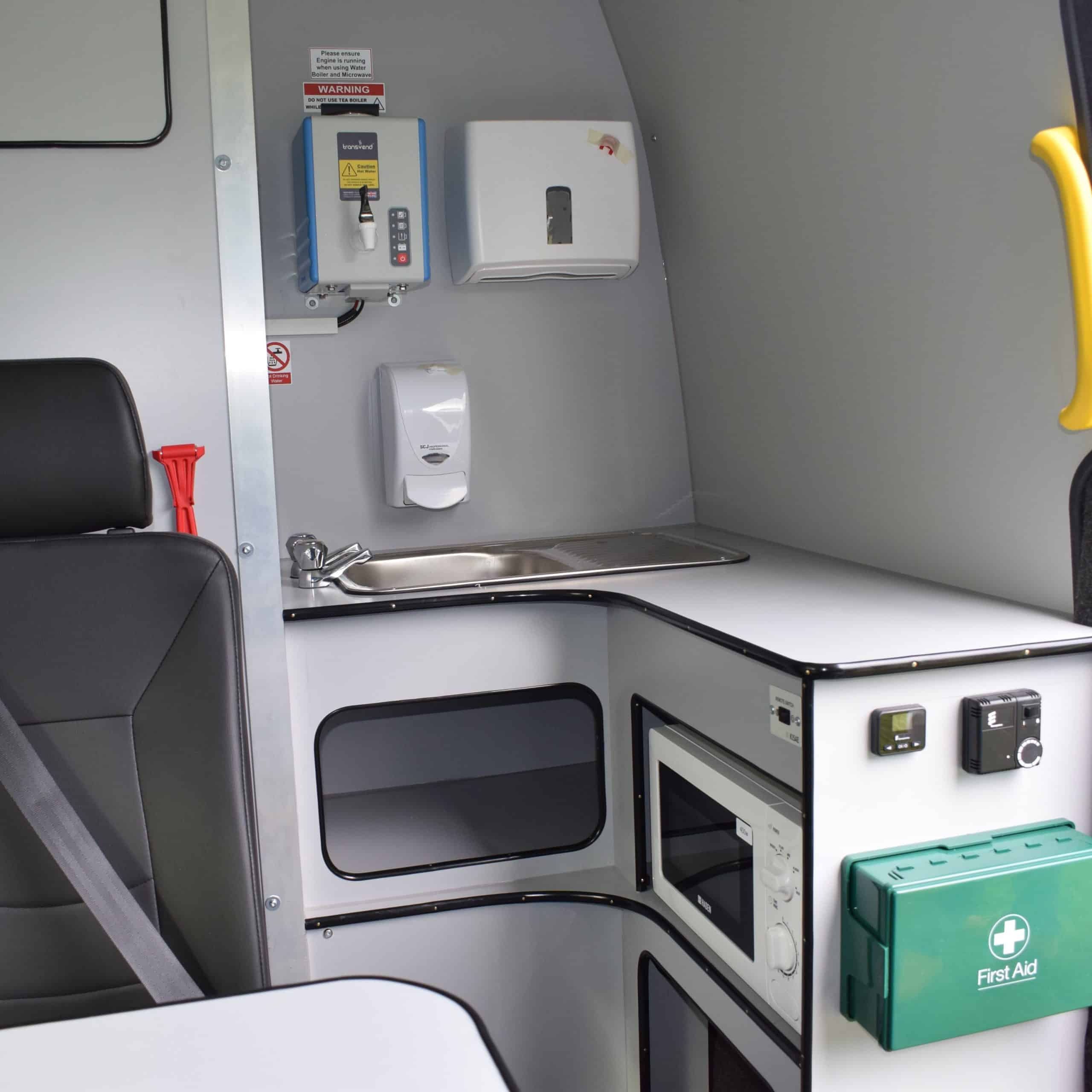 low power microwave in welfare van