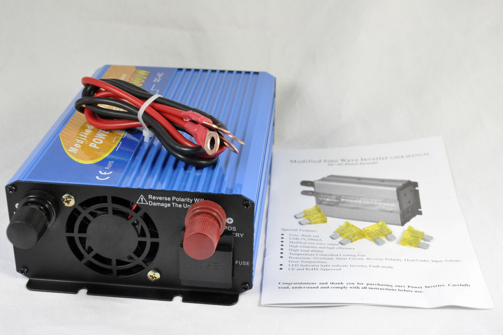 24 volt, 100 watt inverter producing 240 volts