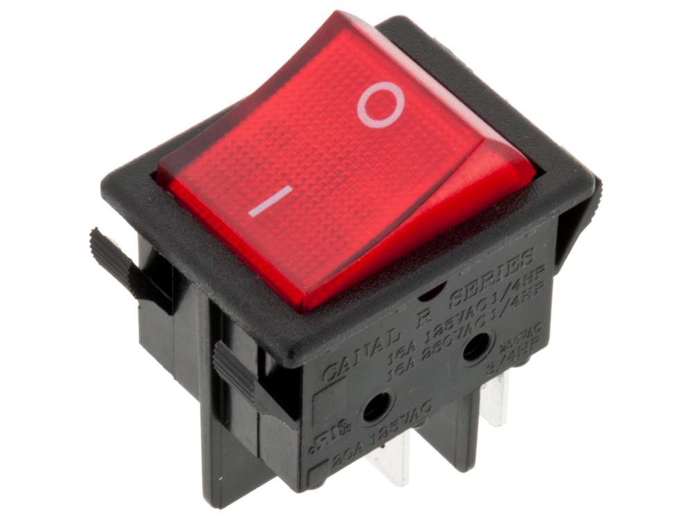 Red ON/OFF switch double pole