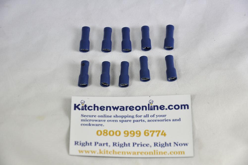 Fully Insulated 4,8mm Blue Female Spade Connectors (Pack of 10)