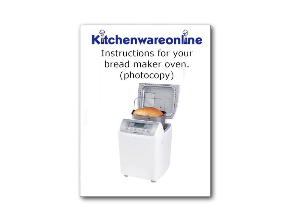 Panasonic SD-B2510 Photocopy Instruction book and recipes