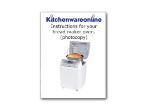Panasonic SD-206 Photocopy Instruction book and recipes