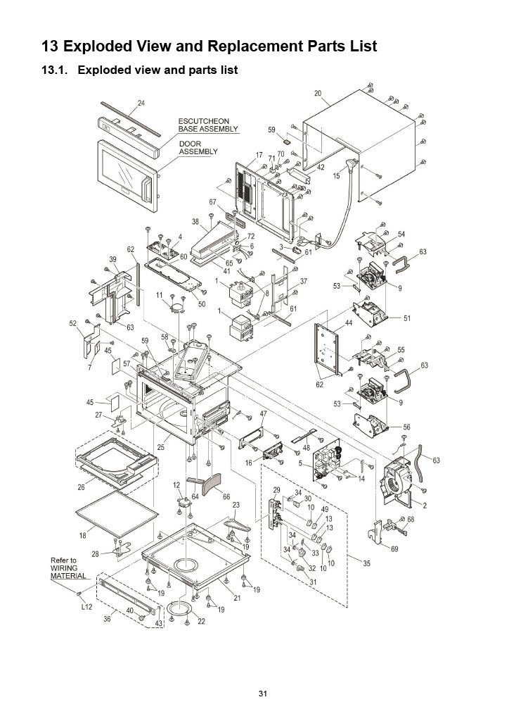 Panasonic NE-1864 & NE-1878 door interlock switch assembly - A393C-3B10
