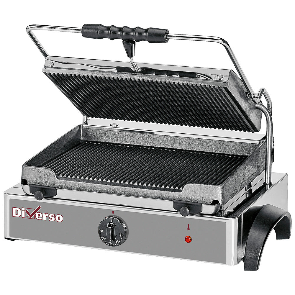Diverso WR-GRPN-43 Electric panini grill MEDIUM, ribbed plates