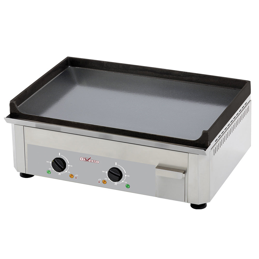 Diverso WR-EP60-SS Electric griddle plate, double, enamelled