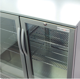 Belmont Silver Hinged Double Door Bottle Cooler - BC9007G