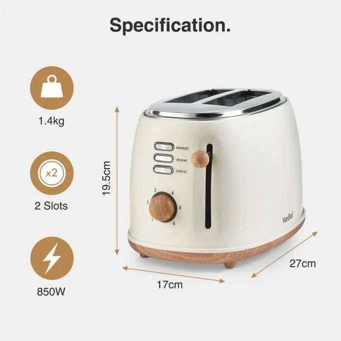 Fika Cream Microwave, Kettle & 2 Slice Toaster Set