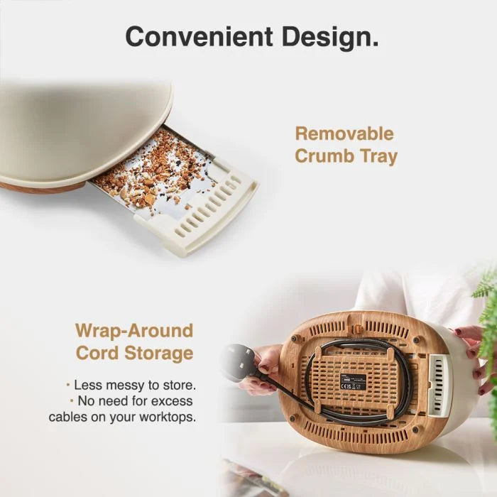 Fika Cream Microwave, Kettle & 2 Slice Toaster Set