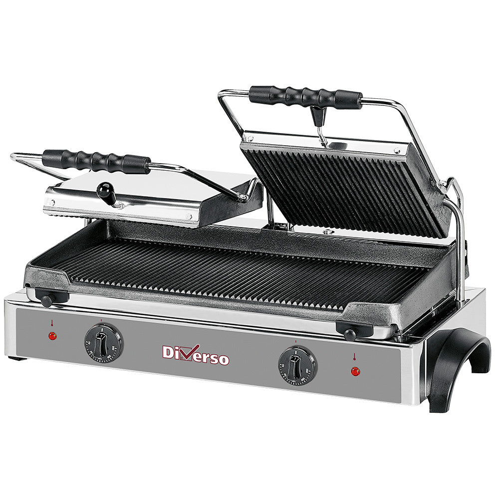 Diverso WR-GR82-62 Electric panini grill DOUBLE, ribbed plates