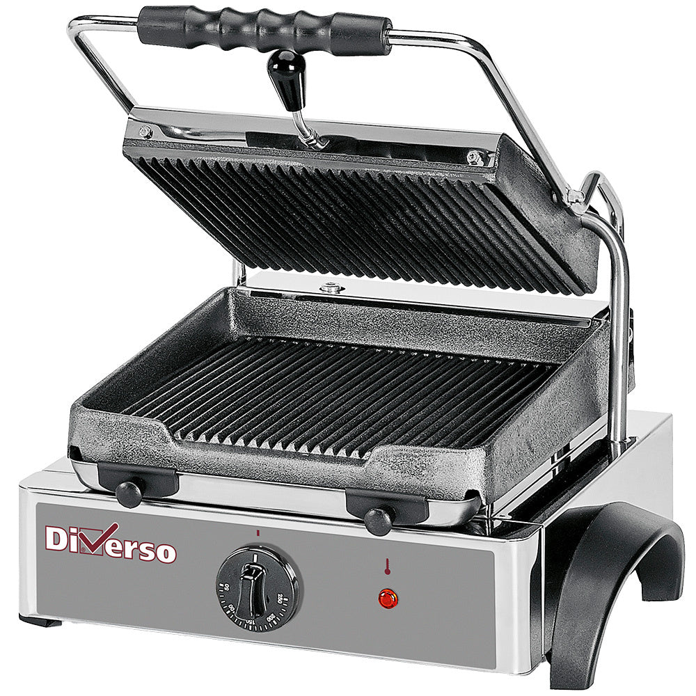 Diverso WR-GR42-33 Electric panini grill, ribbed plates
