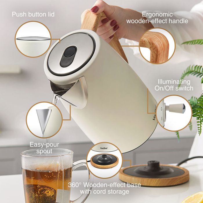 Fika Cream Microwave, Kettle & 2 Slice Toaster Set