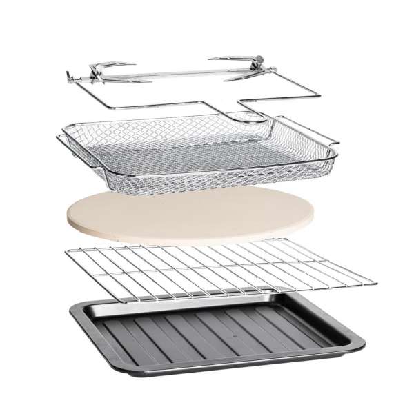 Gastroback Design Oven Air Fry & Pizza 62815 5 in 1: Pizza oven, Hot air fryer, mini oven, rotating grill spit and dehydrator