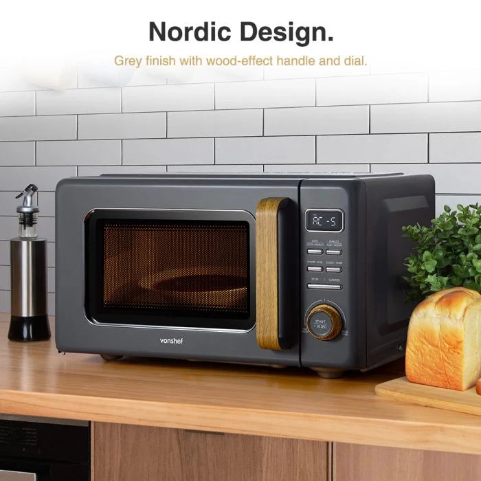 Fika Grey Microwave, Kettle and 4 Slice Toaster Set