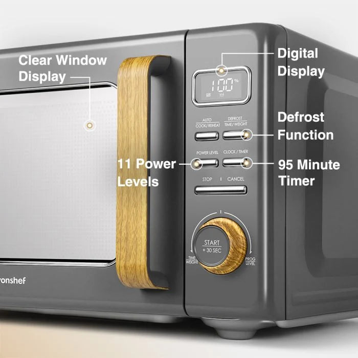 Fika Grey Microwave, Kettle and 4 Slice Toaster Set