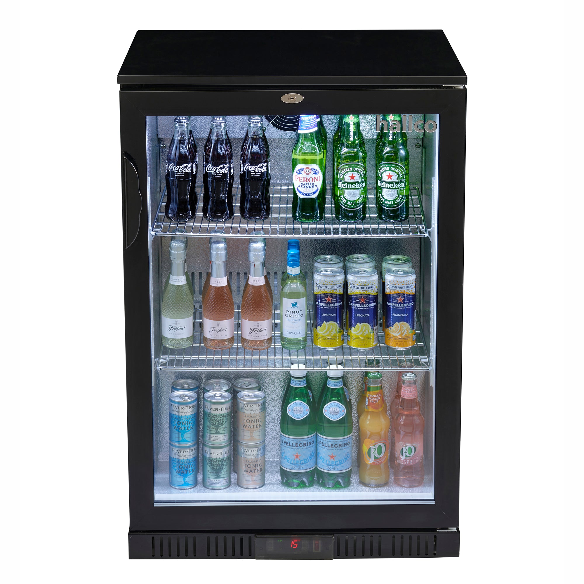 Hallco Single Door Black Undercounter Bottle Cooler - HC1BK