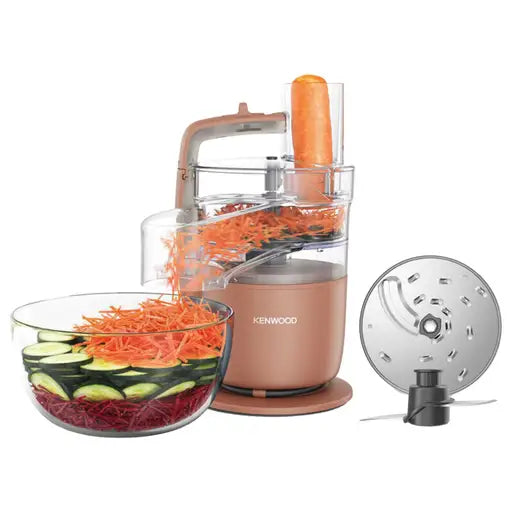 Kenwood  650W 1.3L MultiPro Go Super Compact Food Processor Clay Red - FDP22.130RD