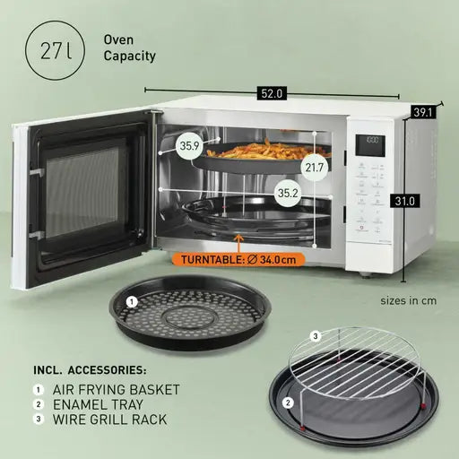 Panasonic  27L 1000W 4-in-1 Combi Inverter Microwave Oven White -NN-CT55RWBPQ