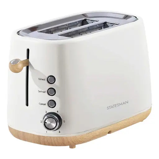 Statesman  2 Slice Scandi Toaster Cream - SKT05090CR / SKT05090WH