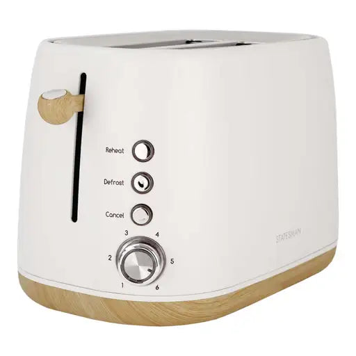 Statesman  2 Slice Scandi Toaster Cream - SKT05090CR / SKT05090WH
