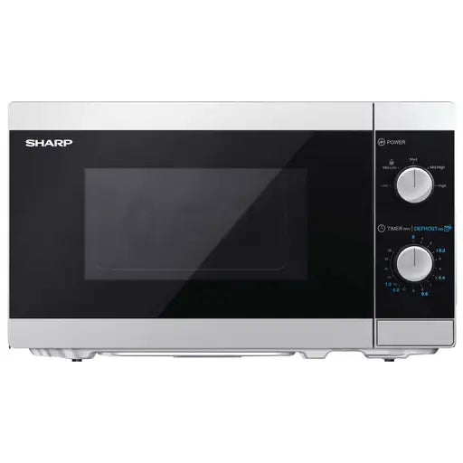 Sharp YC-MS01U-S Compact 20 Litre 800W Manual control Microwave, 5 power levels, defrost function, LED cavity light - Silver