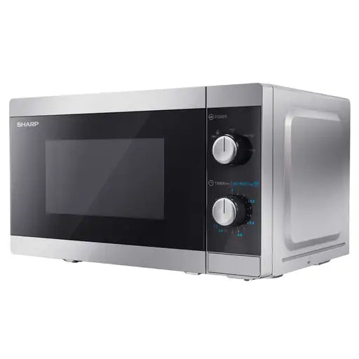 Sharp YC-MS01U-S Compact 20 Litre 800W Manual control Microwave, 5 power levels, defrost function, LED cavity light - Silver