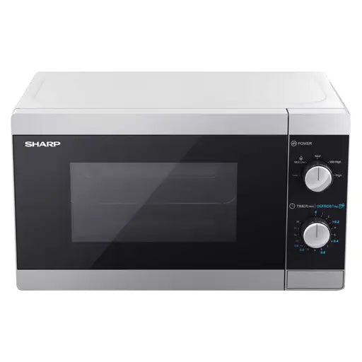 Sharp YC-MS01U-S Compact 20 Litre 800W Manual control Microwave, 5 power levels, defrost function, LED cavity light - Silver