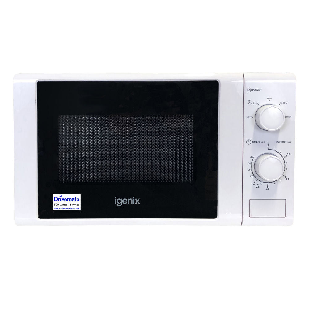 Low Power White Microwave Oven drawing only 780 watts - Outputs 500 watts microwave power