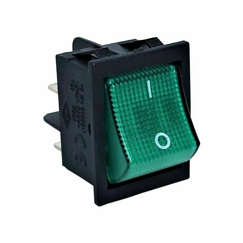 Green ON/OFF switch 2P Panel Cut-out 30 - UNI191