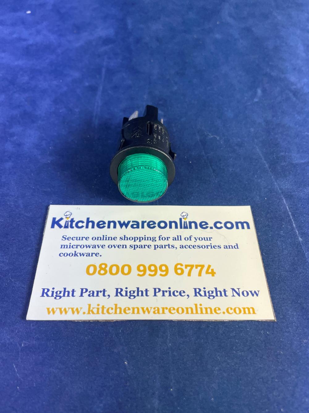 Universal green illuminated round switch