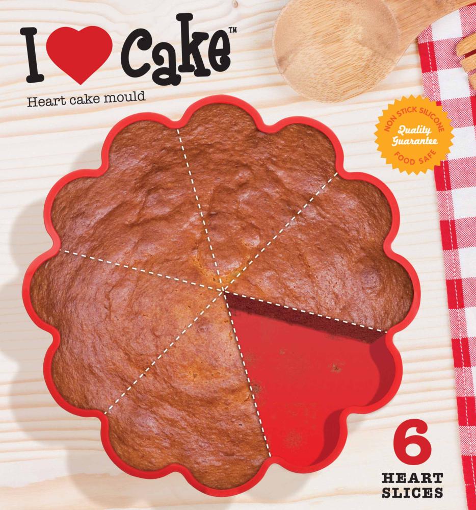 I Love cake silicone heart mould